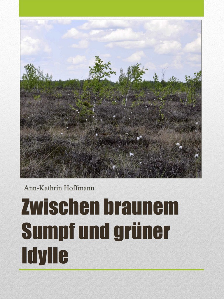Das Cover der Broschüre "Zwischen braunem Sumpf und grüner Idylle" von Kathrin Hoffmann.